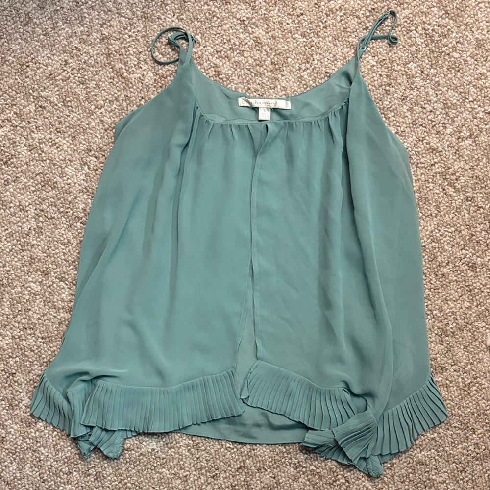 LC Lauren Conrad Sage Green Pleated Hem Cami